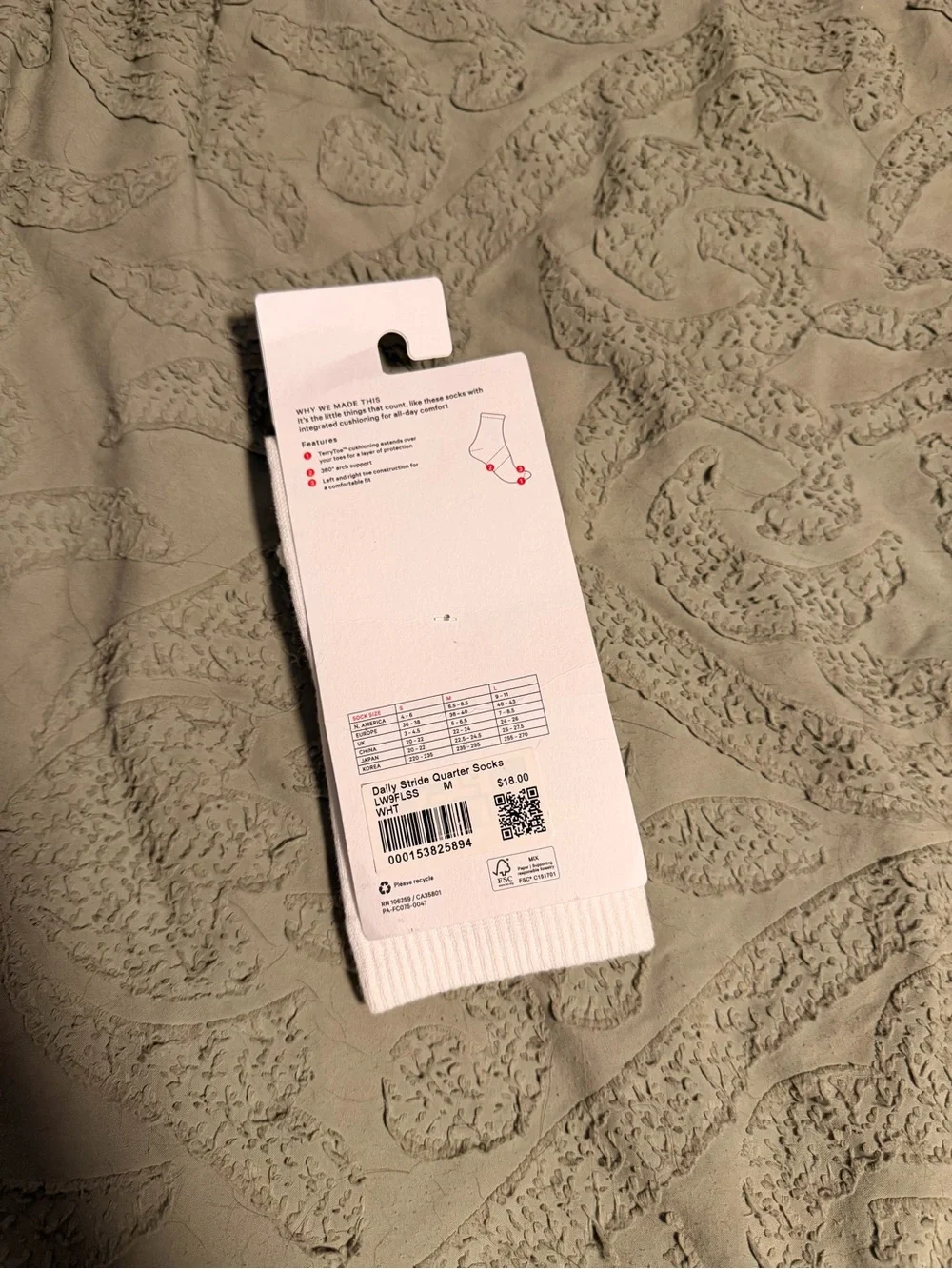 lululemon athletica White Daily Stride Quarter Socks